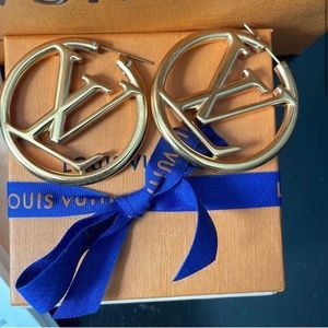 Authentic LV gold hoops